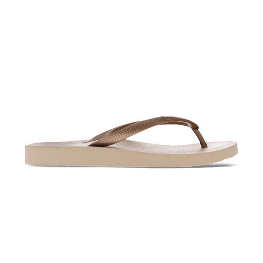 Fiji Toe Post Sandal - Beige/Gold
