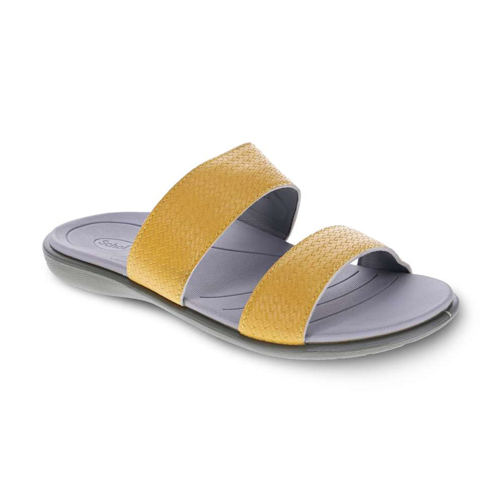 Penang Weave Slide Sandal - Yellow
