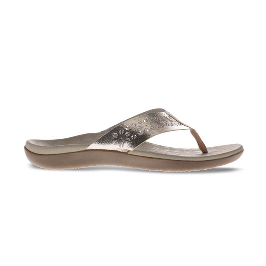 Spangle Toe Post Sandal - Soft Gold