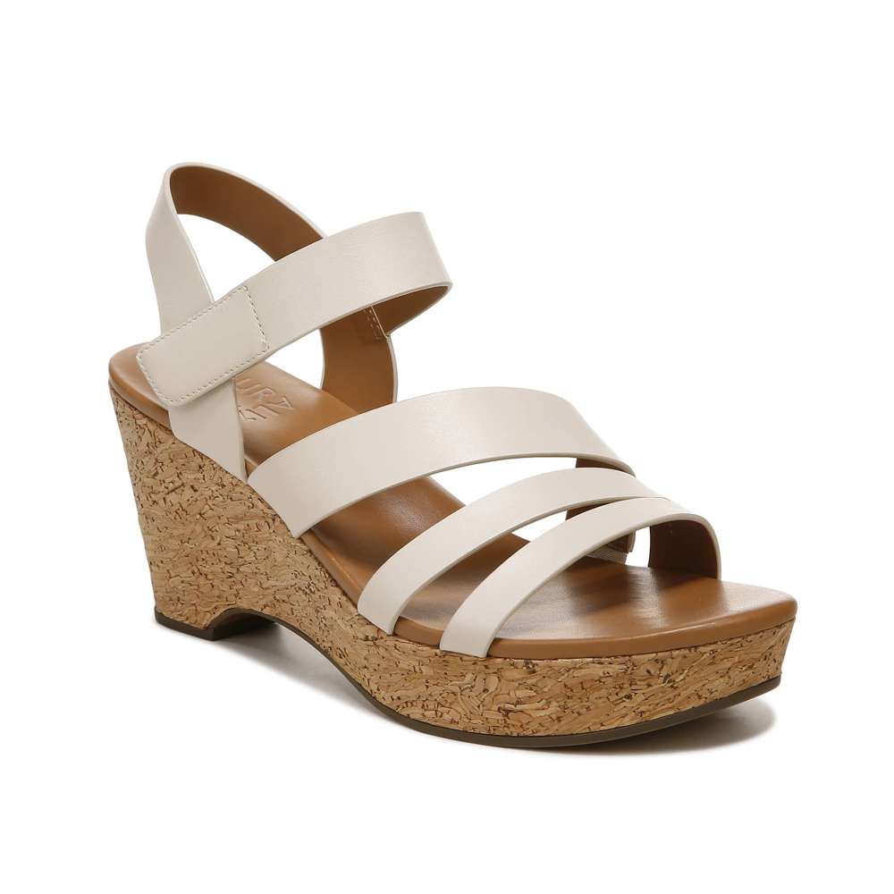 Cynthia Wedge Sandal - Porcelain