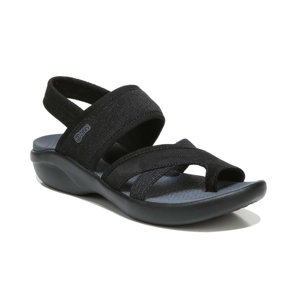 Call Me Sandal - Black Fabric