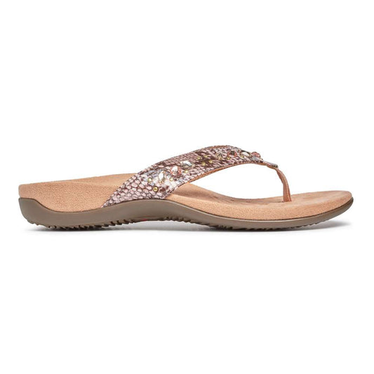 Lucia Toe Post Sandal - Camelia Snake