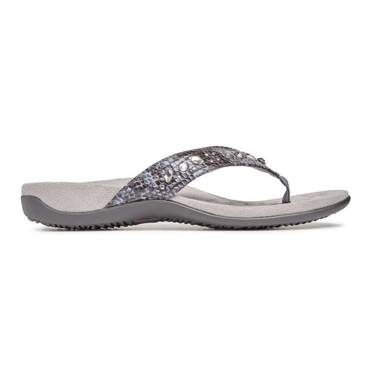 Lucia Toe Post Sandal - Slate Grey Snake