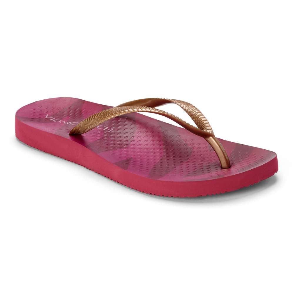 Noosa Print Toe Post Sandal - Berry Tiger Bronze
