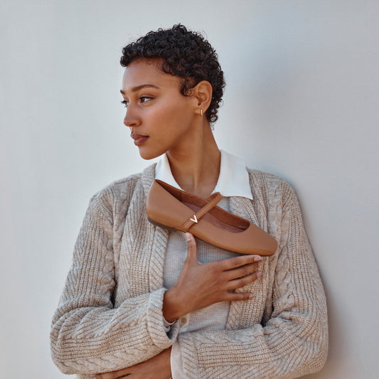 Lifestyle image for Alameda Mary Jane Flat - Camel