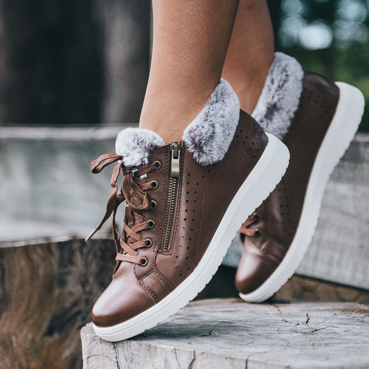 Lifestyle image for Bubbles Zip Bootie - Chocolate