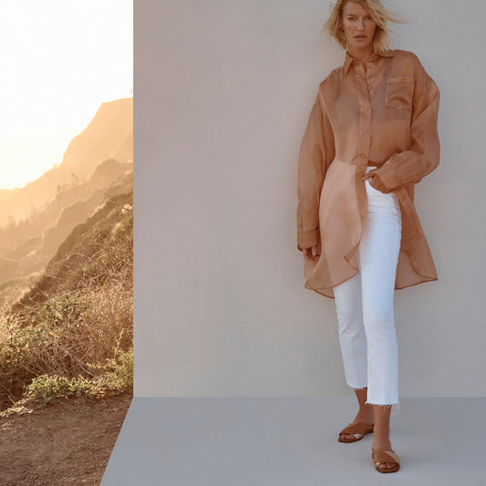 Lifestyle image for Miramar Slide Sandal - Camel/Gold