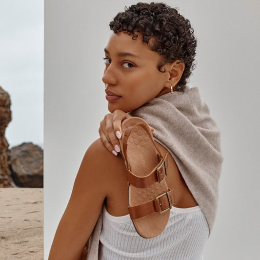 Lifestyle image for Reese Backstrap Sandal - Tan