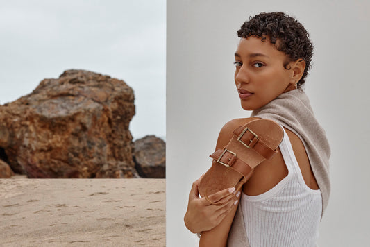 Lifestyle image for Reese Backstrap Sandal - Cameo Rose