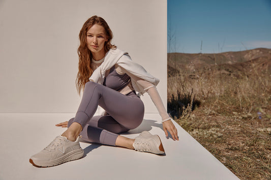 Lifestyle image for Walk Max Lace Up Sneaker - Cream