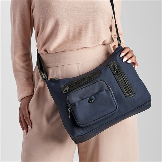 Lifestyle image for Safari Crossbody Bag - Navy
