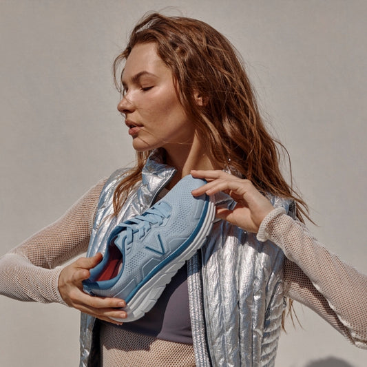 Lifestyle image for Walk Max Lace Up Sneaker - Skyway Blue