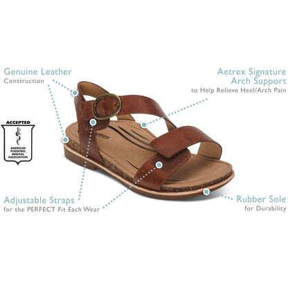 Tamara Quarter Strap Sandal - Walnut