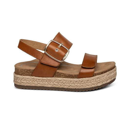 Vania Arch Support Platform Sandal - Cognac