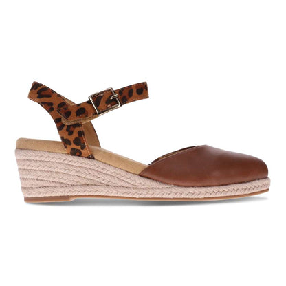 Mona Wedge - Dark Tan/Leopard