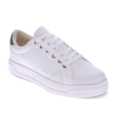 Paisley Floral Sneaker - White/Silver Patch