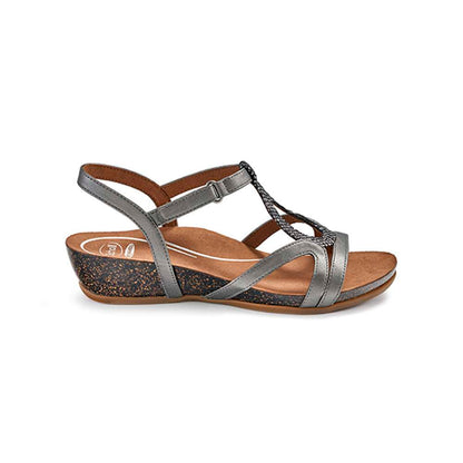 Juliet Backstrap Wedge - Pewter