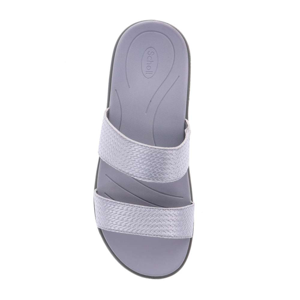Penang Weave Slide Sandal - Silver