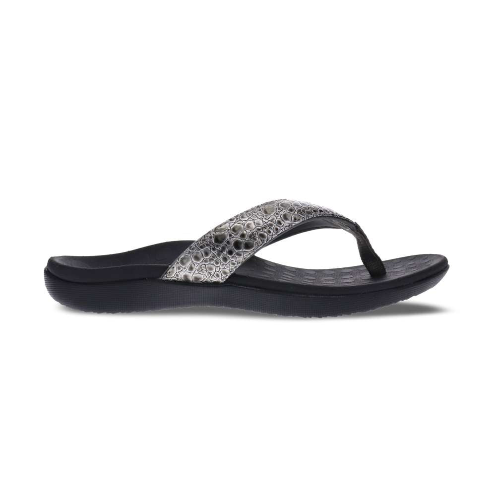 Sonoma Reptile Toe Post Sandal - Steel Reptile