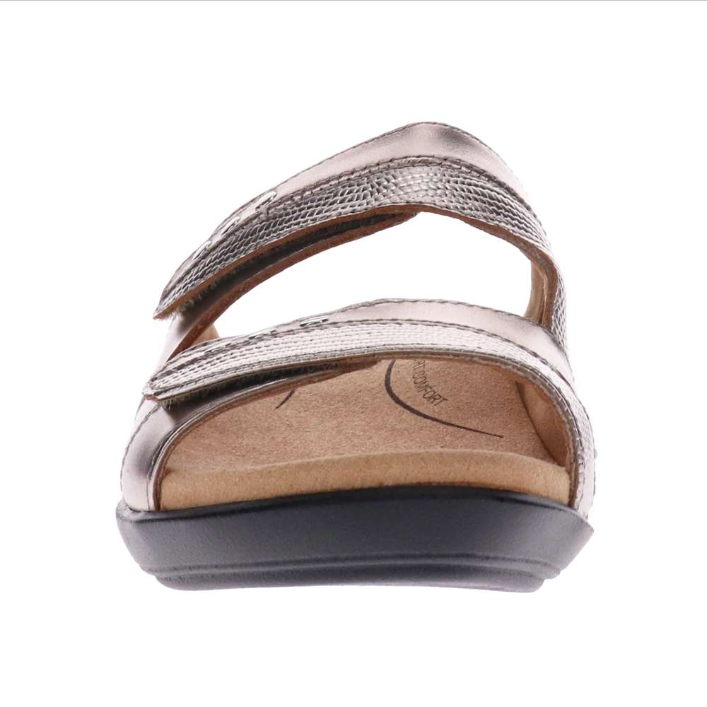Toni Adjustable Slide Sandal - Pewter