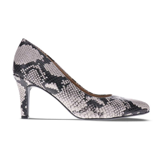 Evie Pump - Black/White Snake