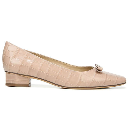 Flavia Block Heel - Barely Nude Croc