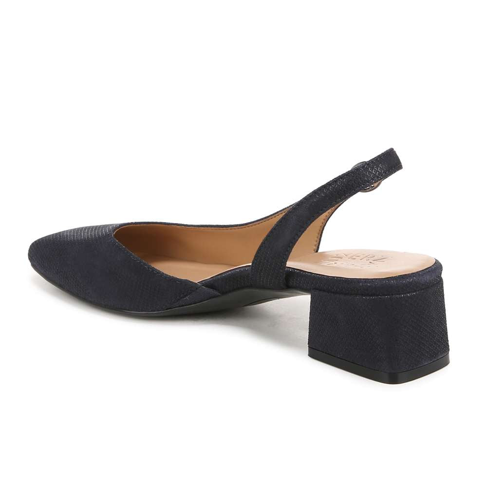 Jayla Sling Back Heeled Sandal - Istmo Navy