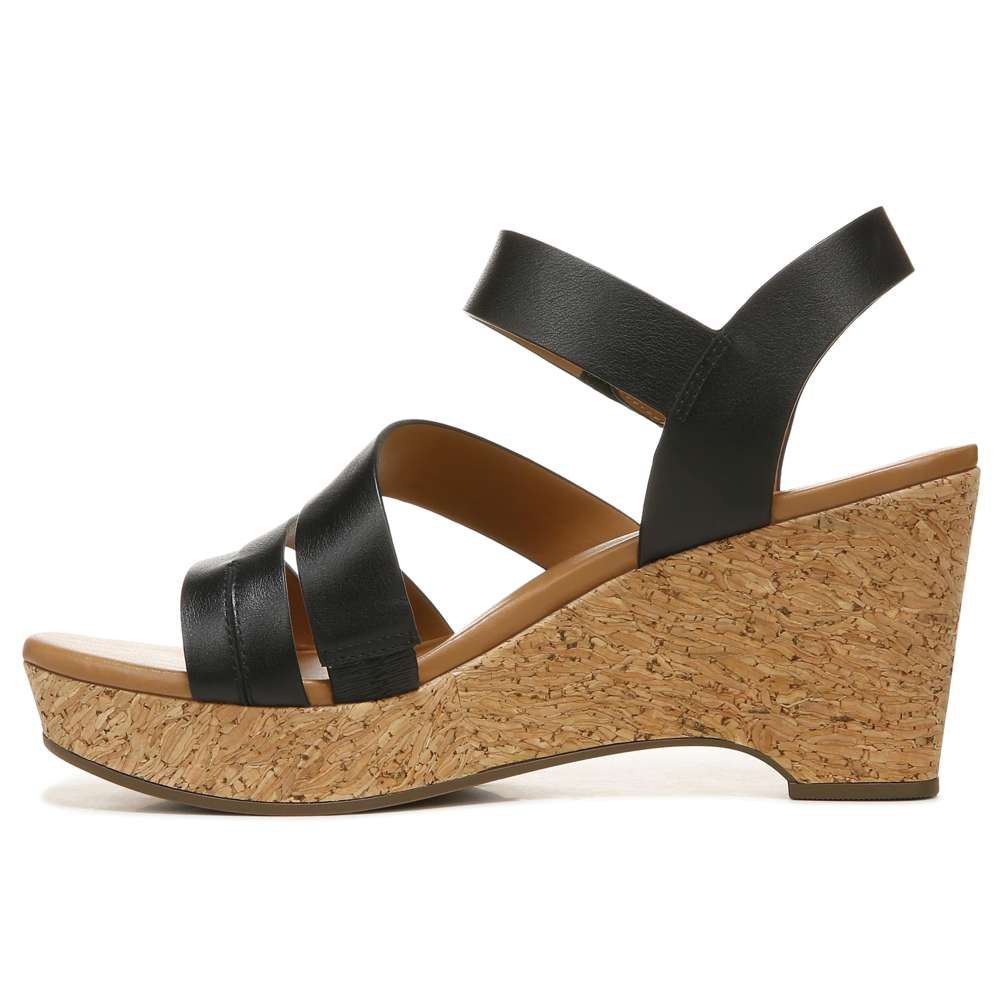 Cynthia Wedge Sandal - Black