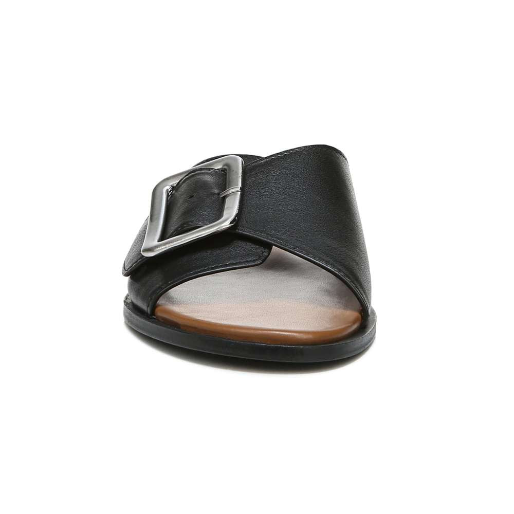 Forrest Slide Sandal - Black Leather