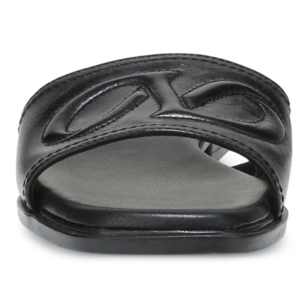 Genevieve Slide - Black Leather