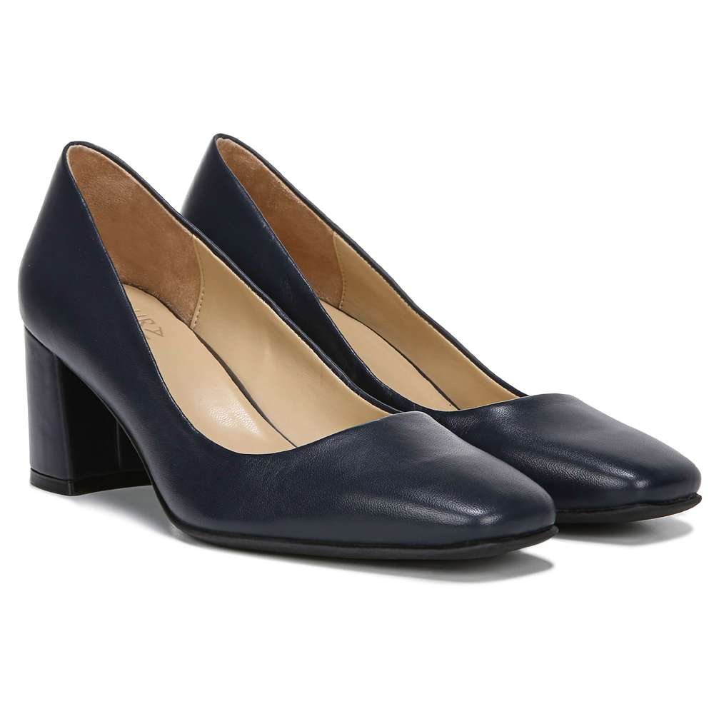 Willow Block Heel - Navy