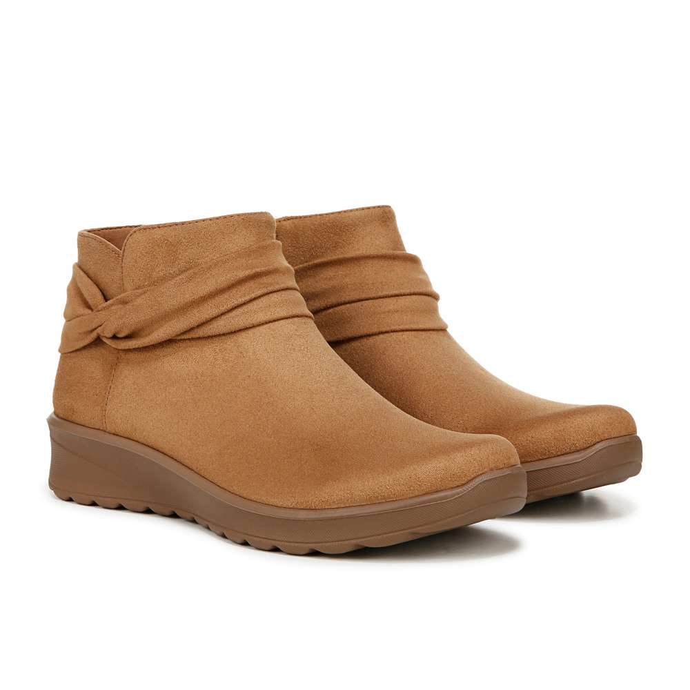 Gemma Ankle Bootie - Whiskey Tan Microfiber