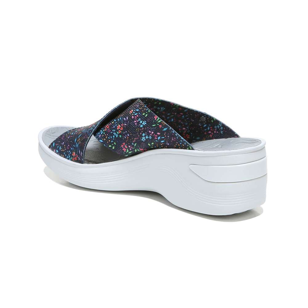 Desire Slide Sandal - Navy Floral