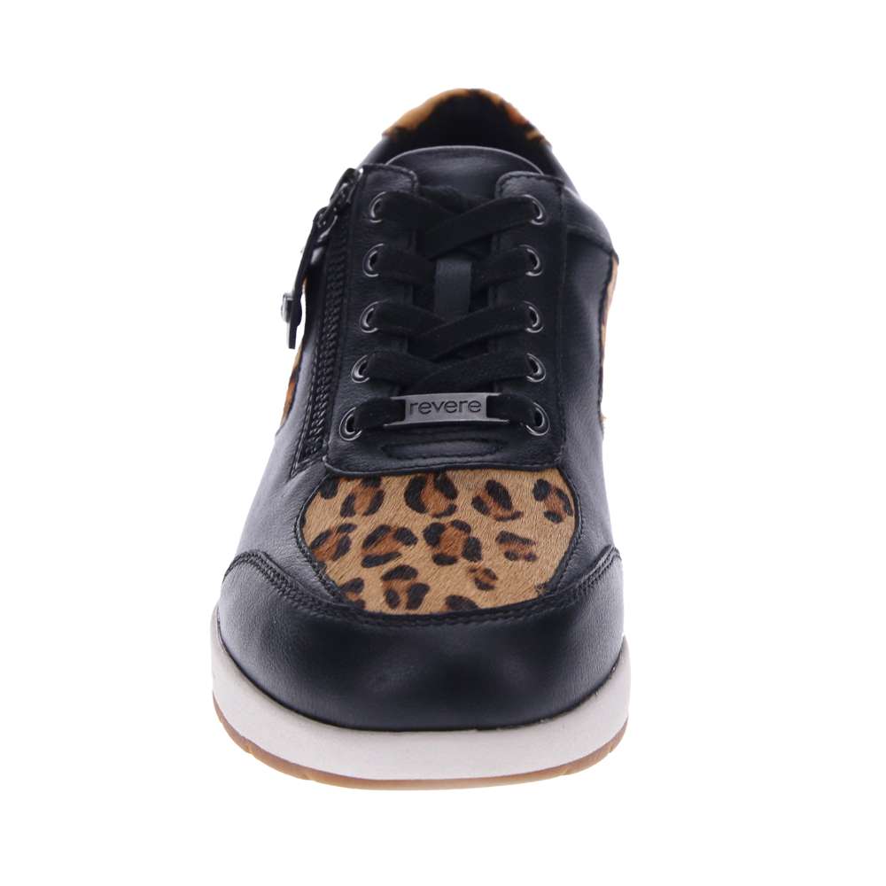 Boston Zip Sneaker - Black/Leopard