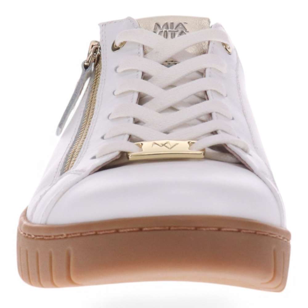 Luna Lace-Up Sneaker - White/Tan