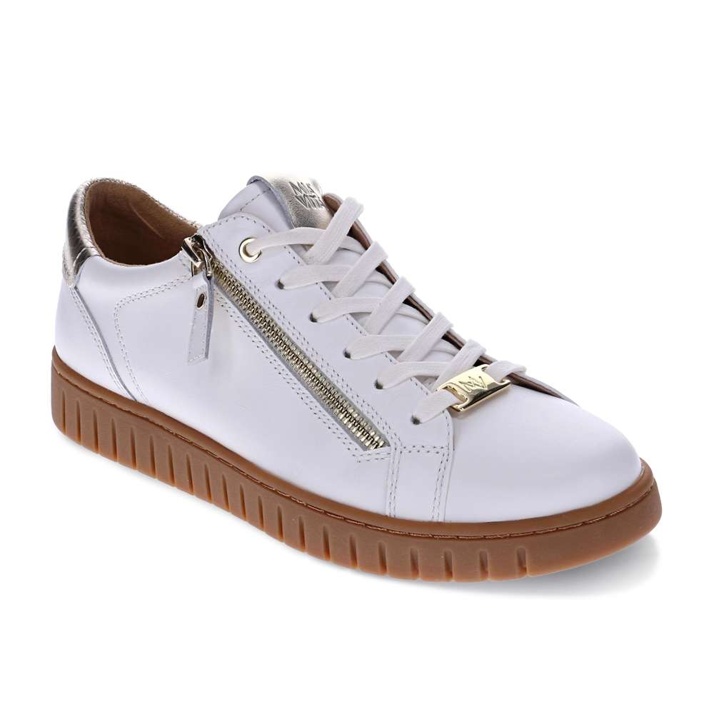 Luna Lace-Up Sneaker - White/Tan