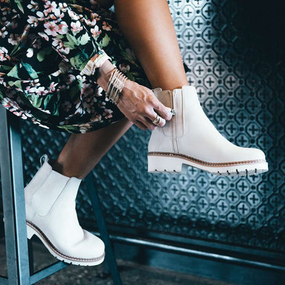 Polly Zip Boot - Off White