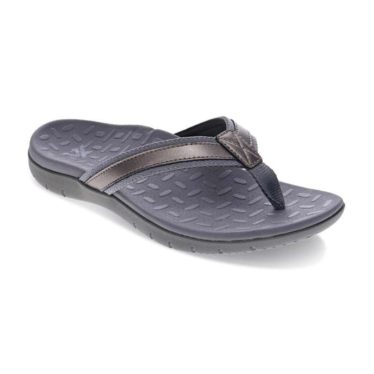 Focus Women's Toe Post Sandal - Pewter Metallic