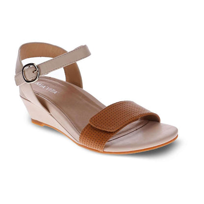 Nelly Wedge Sandal - Tan