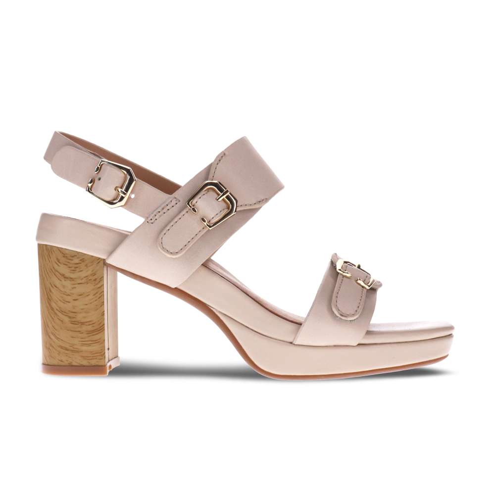 Tara Heeled Sandal - Beige