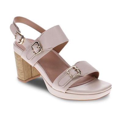 Tara Heeled Sandal - Beige