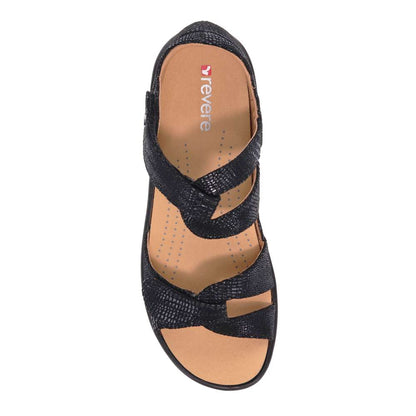Geneva Sandal - Black Lizard