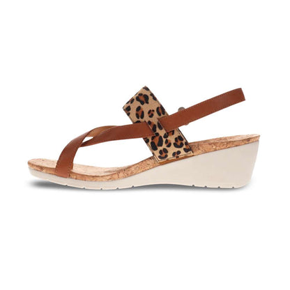 Honolulu Backstrap Wedge - Cognac/Leopard