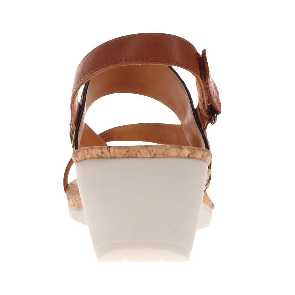 Honolulu Backstrap Wedge - Cognac/Leopard