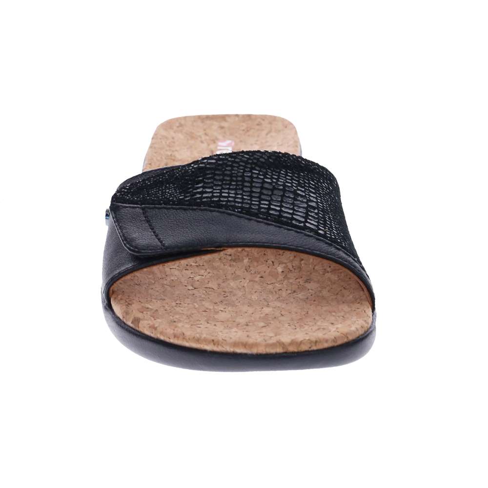Macau II Slide Sandal - Black Lizard