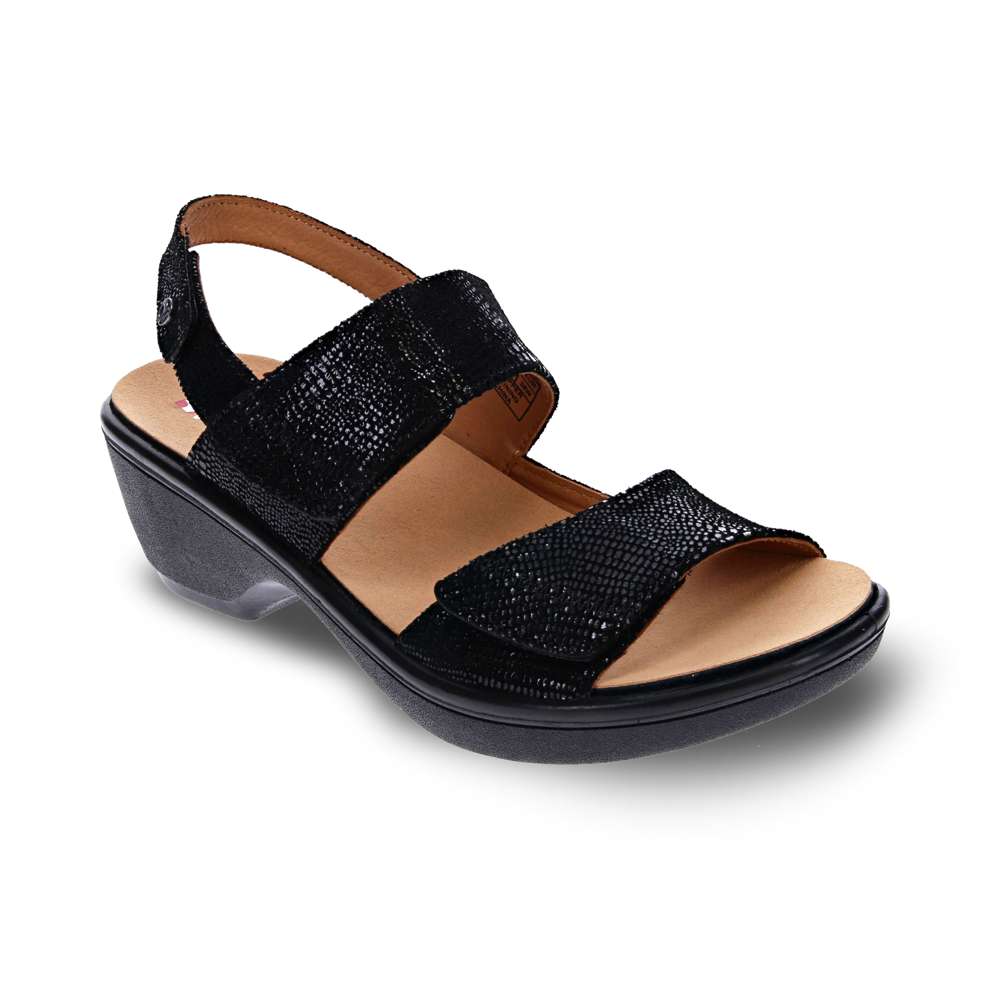Rosario Wedge - Black Lizard