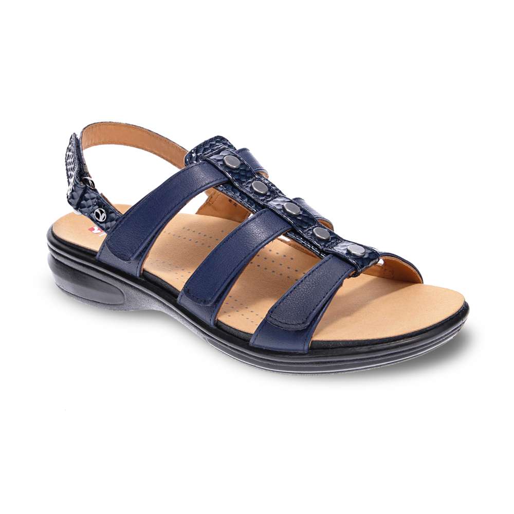 Toledo Backstrap Sandal - Navy Snake/Blue
