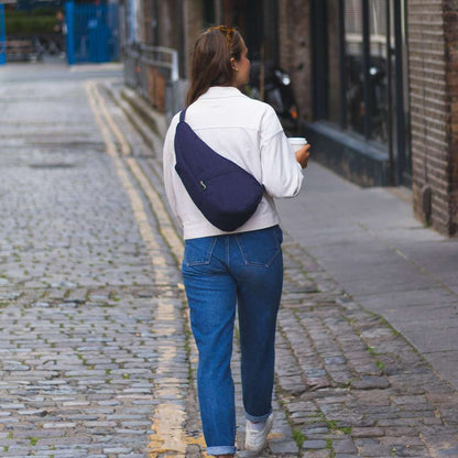 Textured Nylon Backpack - Blue Night