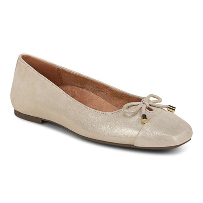 Klara Flat - Gold Leather