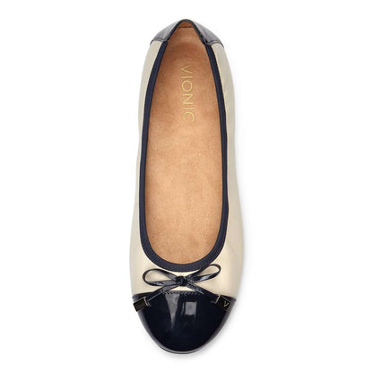 Minna Ballet Flat - Navy/Cream